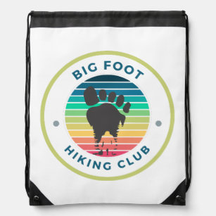 Big foot sasquatch hiking club drawstring bag
