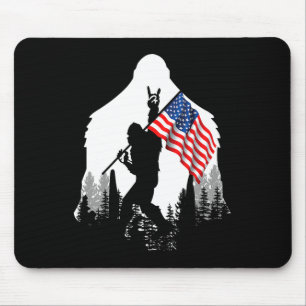 Big Foot Shirt Bigfoot American Flag Patriotic  Mouse Pad