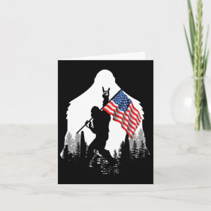 Big Foot Shirt - Bigfoot Sasquatch American Flag P Card