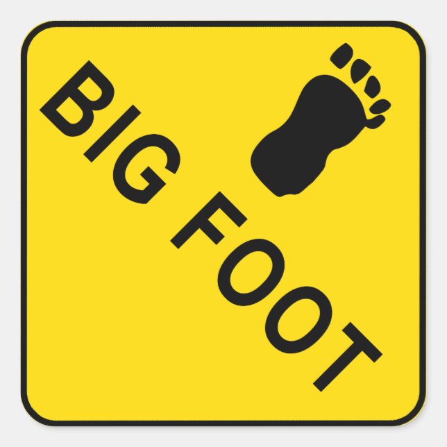 Big Foot Square Stickers (Front)