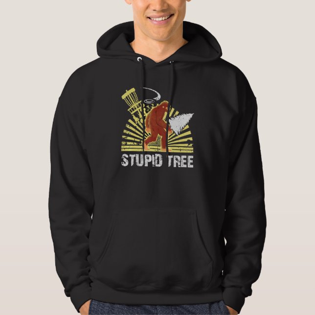 Big Foot Stupid Tree Disc Golf Cool Design For Men Hoodie (Front)