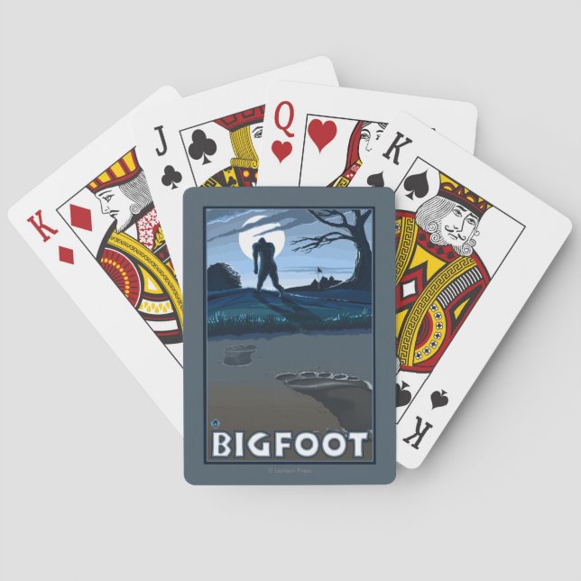 Big Foot walking through Golf Course Playing Cards (Back)