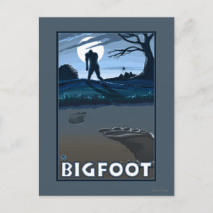 Big Foot walking through Golf Course Postcard