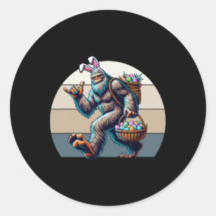 Big Foot With Bunny Ears Stealing A Bysket Of East Classic Round Sticker