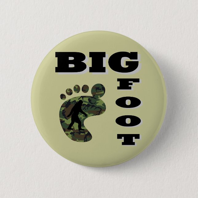 Big foot with foot logo 2 inch round button (Front)