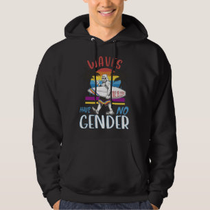 Big Foot with Surfboard Gay Pride Love is Love Men Hoodie