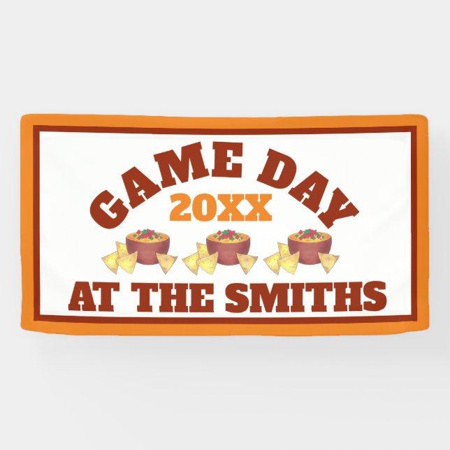 Big Football Game Tailgate Party Chips Cheese Dip Banner (Horizontal)