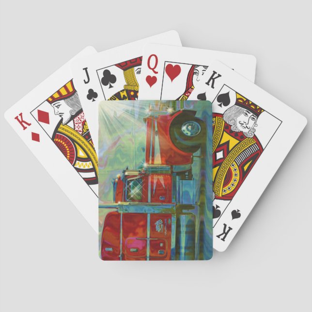 Big Freight Red Lorry Truck-Driver's Card Deck (Back)