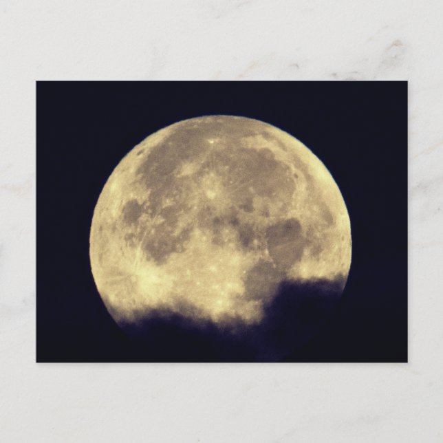 Big Full-Moon in the Clouds Postcard (Front)