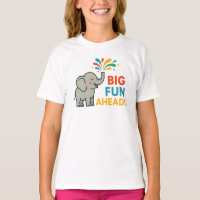Big Fun Ahead Playful Gray Elephant Graphic