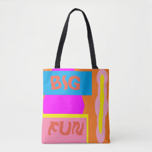 Big Fun Pink Lemon with logo message Tote Bag