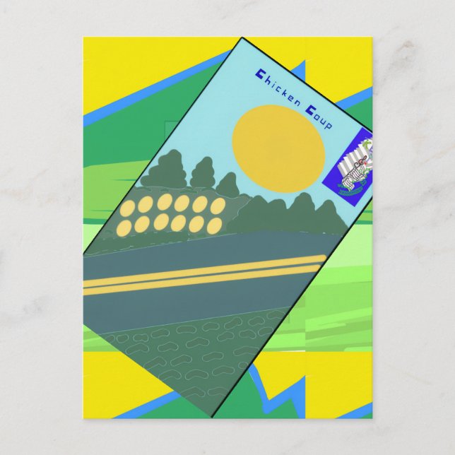 Big Funny Eggs Crossing the Road Postcard (Front)