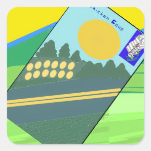 Big Funny Eggs Crossing the Road  Square Sticker