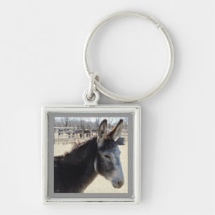 Big Furry Ears Donkey Friend Western Keychain