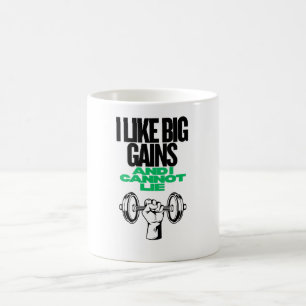 Big Gains Funny Gym Shirt Coffee Mug