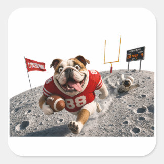 Big Game Dog Football Shirt Funny Puppy Football G Square Sticker