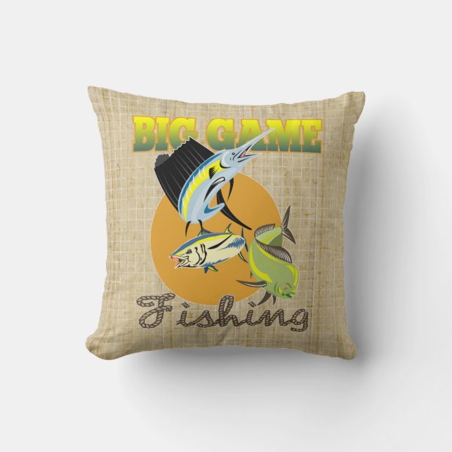 Big Game Fish Throw Pillow (Front)