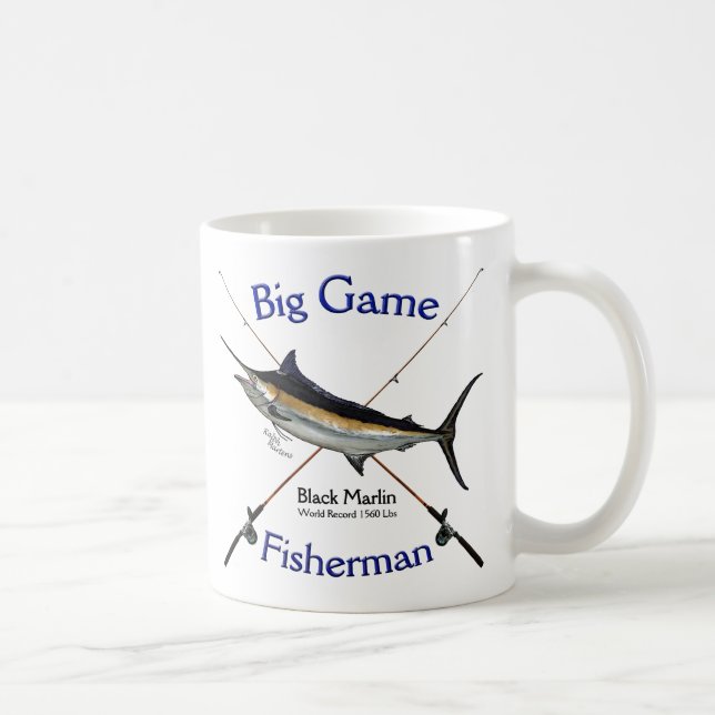 Big Game Fisherman Black Marlin Coffee Mug (Right)
