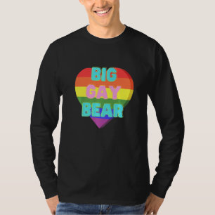 Big Gay Bear Lgbtq Pride Ally Rainbow Flag T-Shirt