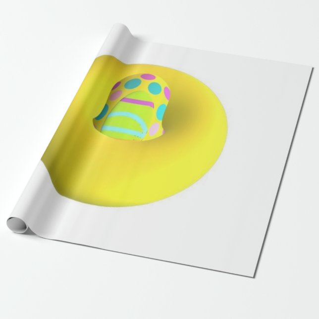 BIG GIANT EXTRA LARGE YELLOW ABSTRACT ART WRAPPING PAPER (Unrolled)