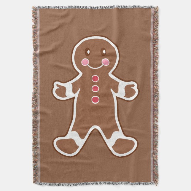  Big Gingerbread Man Blanket  (Front Vertical)
