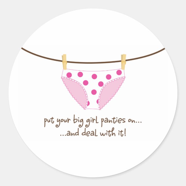 big girl classic round sticker (Front)