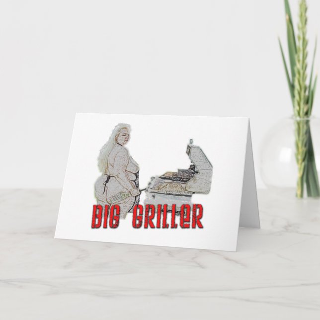 Big Girl Griller Birthday Cards (Front)