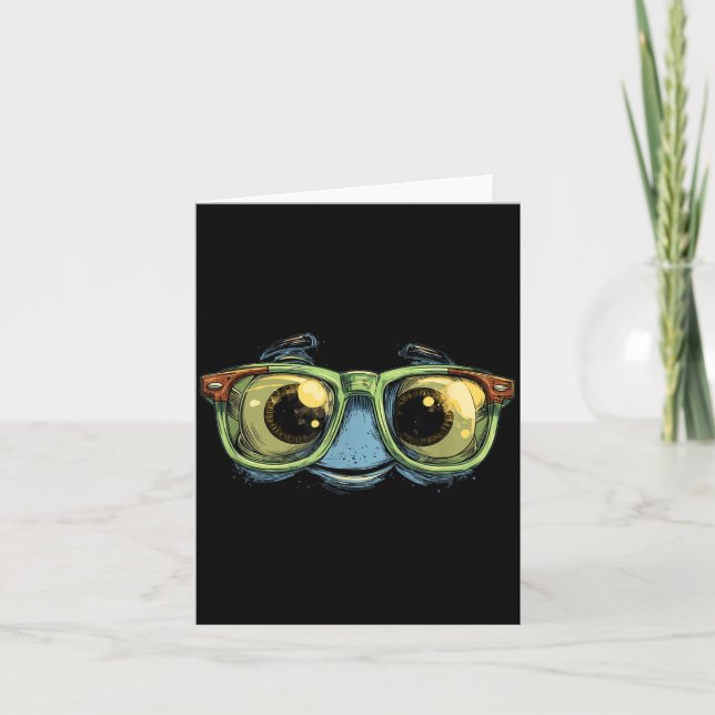 Big Glasses Face Look Card (Front)