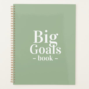 Big Goals Book White Sage Green Planner