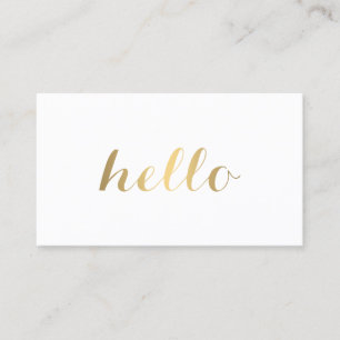 Big Gold Bonjour Carte de visite simplement indiqu