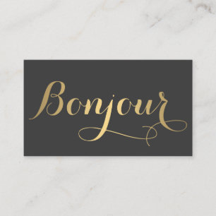 Big Gold Bonjour II Carte de visite simplement déc