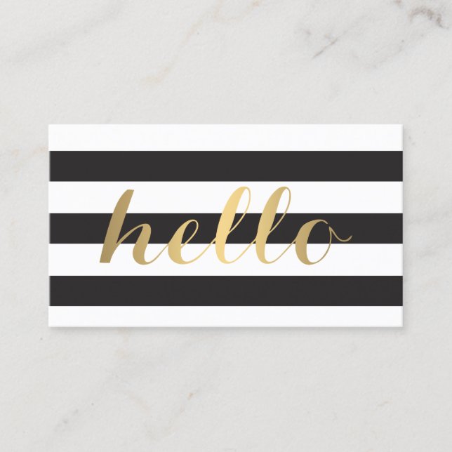 Big Gold Hello Carte de visite simple à répartitio (Devant)