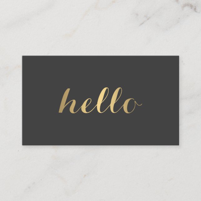 Big Gold Hello II Simply Stated Business Card (Front)