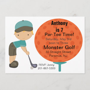Big Golf Ball Boys Party Invitation