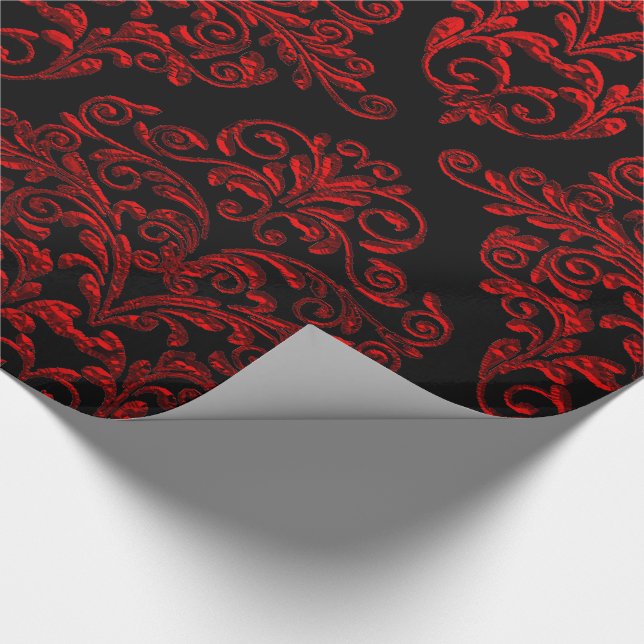 Big Gothic Damask Elegant Holiday Wrapping Paper (Corner)