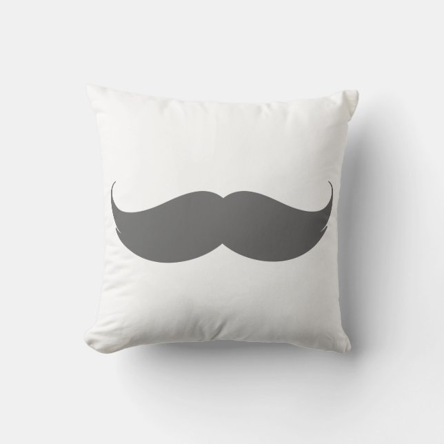 Big Gray Mustache Cushion (Front)