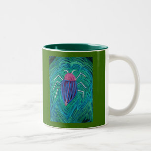 Big green Bug v Two-Tone Coffee Mug