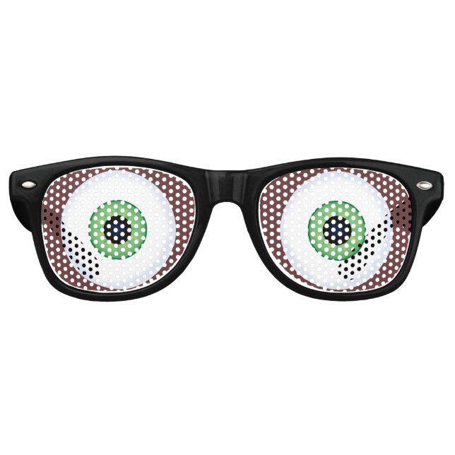 Big Green Eyeballs Retro Sunglasses (Front)