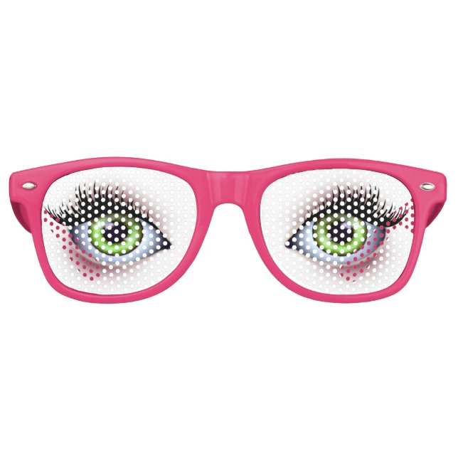 Big Green Eyes Party Glasses (Front)