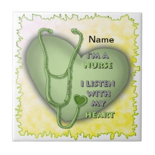Big green heart nurse  tile