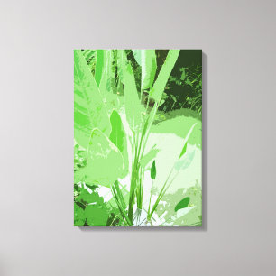 big green leafy water plant canvas print
