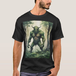 big green ogre in forest, monster character T-Shirt