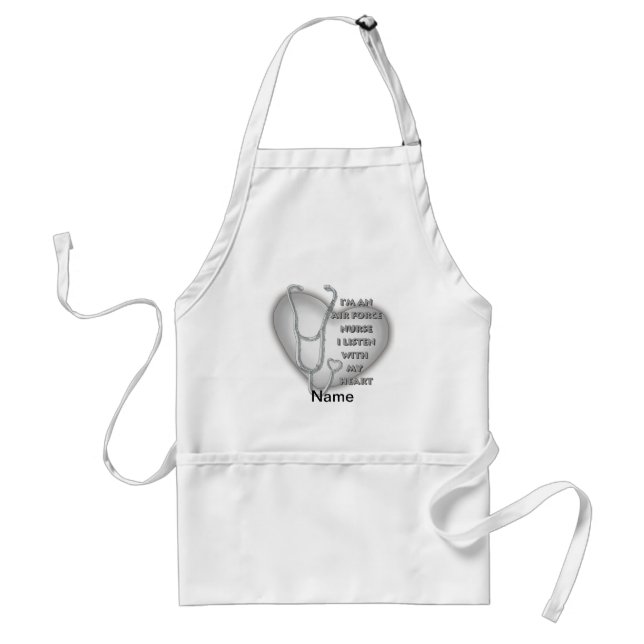 Big Grey Heart Air Force Nurse Standard Apron (Front)