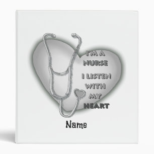 Big grey heart nurse  binder