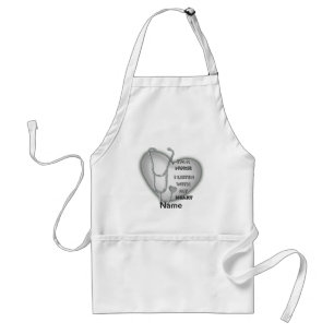 Big grey heart nurse  standard apron