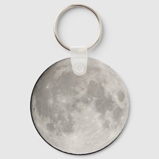 Big grey moon Button Keychain (Front)