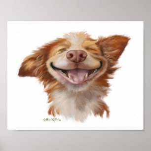 Big Grin Dog Cartoon Poster
