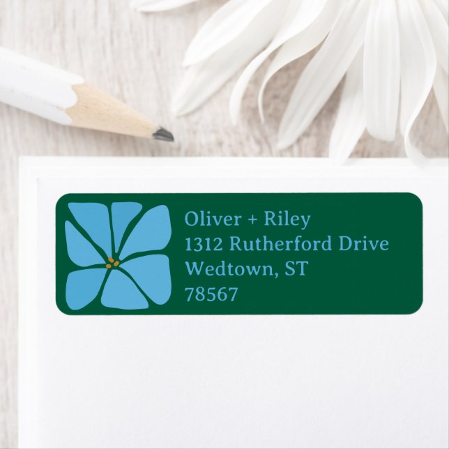 Big Groovy Flower Return Address Label (Insitu)