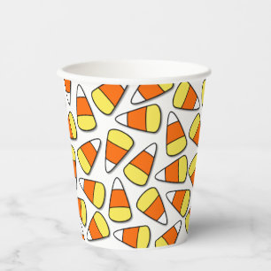 Big Halloween Yellow Orange & White Candy Corn Paper Cups