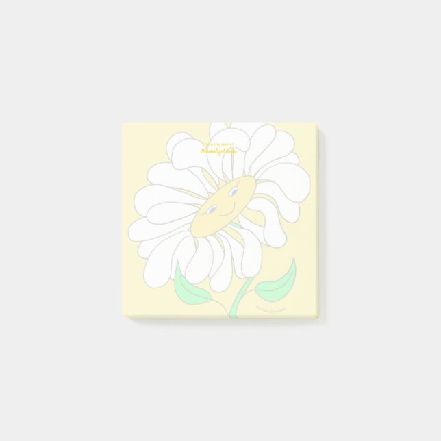 Big Happy Daisy Yellow Post-it Notes (Front)